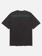 T-Shirt mit meliertem Buchstaben-Print und Used-Look